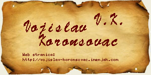 Vojislav Koronsovac vizit kartica